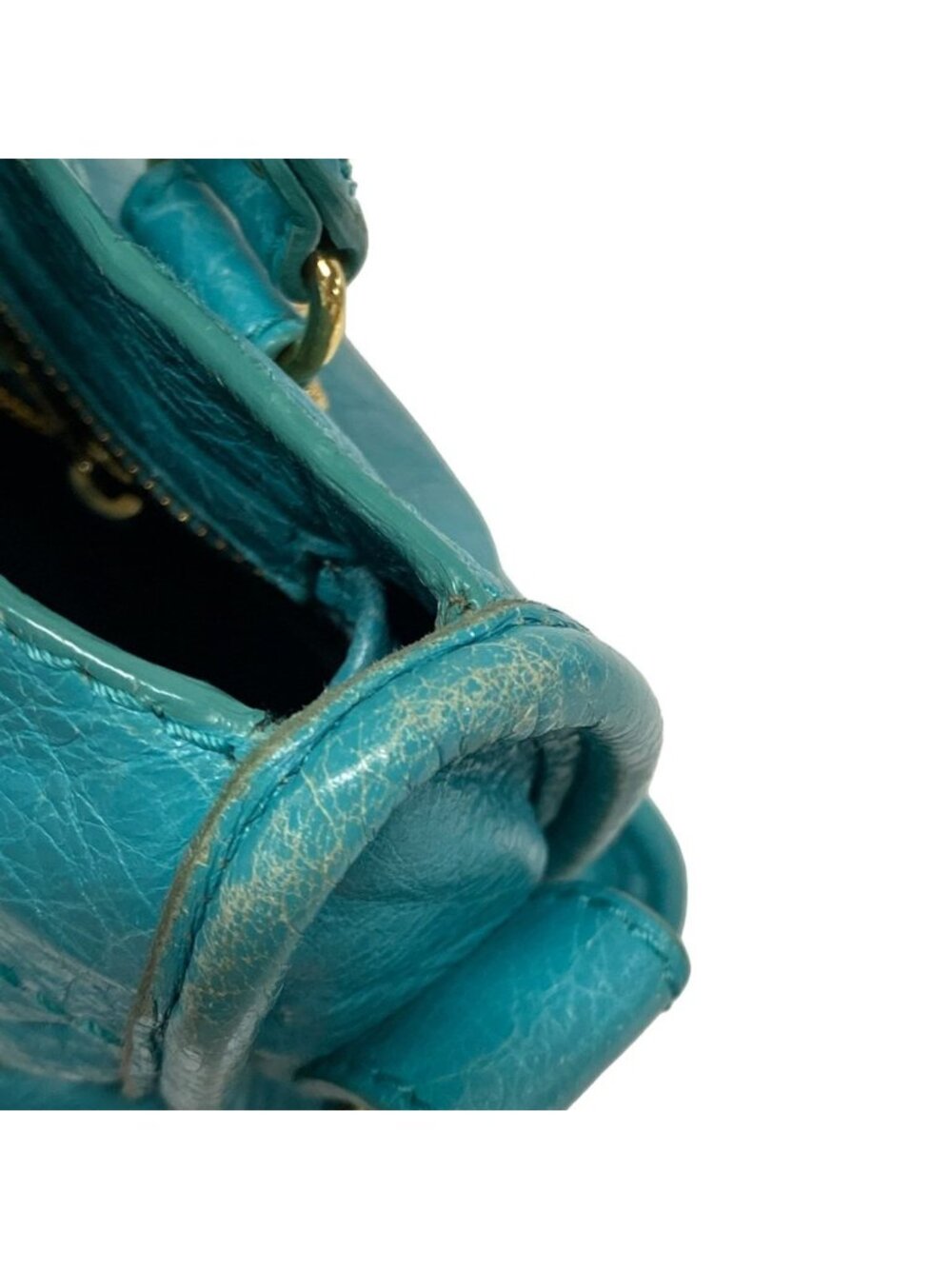Balenciaga Handbag the Giant Mini City Blue Green Leather - Picture 13 of 15